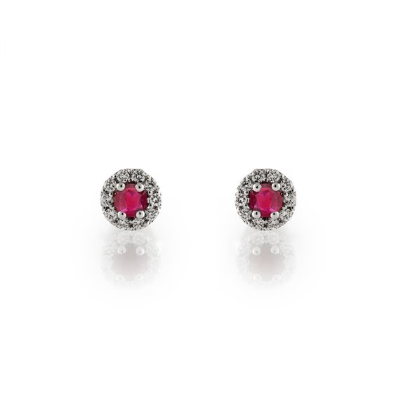 Boucles d'oreilles Promesse Femme in Or blanc Rubino 0.24 Ct OR30R - OR30R
